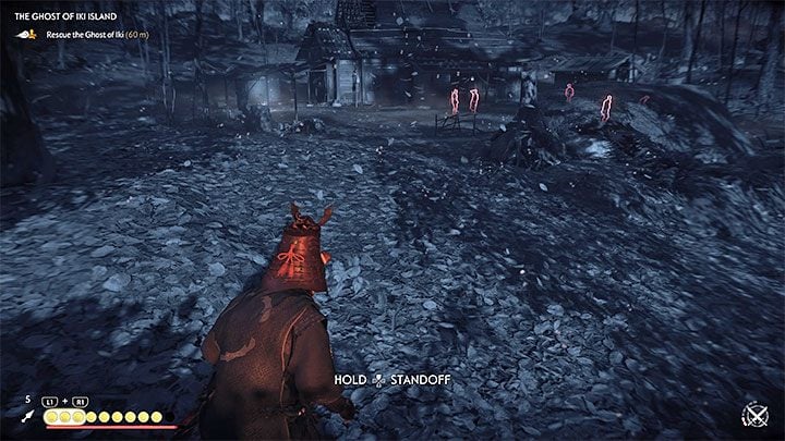 The bandits hideout is located to the west of where you encountered the raiders - Ghost of Tsushima Iki Island: The Ghost of Iki Island - walkthrough - Side Quests - Ghost of Tsushima Guide, Walkthrough