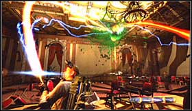 You may now start attacking the ghost - Level 1: Sedgewick Hotel - part 2 - Walkthrough - Ghostbusters The Video Game - Game Guide and Walkthrough