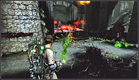 Make a few steps forward and get ready to defend yourself against a large group of gargoyles - Level 6: Lost Island - part 1 - Walkthrough - Ghostbusters The Video Game - Game Guide and Walkthrough