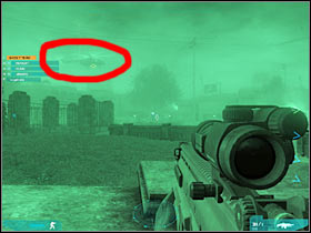 The first phase of each battle will require you to locate and eliminate enemy snipers (#1; #2) - Act 2 / Mission 3 - part 5 - Act 2 - Ghost Recon: Advanced Warfighter 2 - Game Guide and Walkthrough