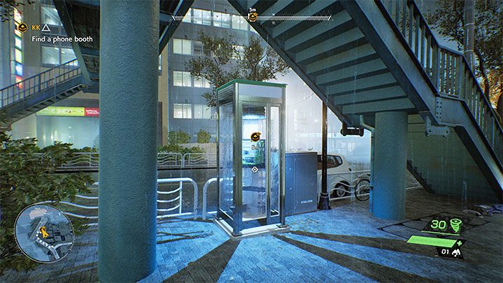 The second part of the tutorial related to spirits "caught" by katashiro is about sending them back through phone booths - Ghostwire Tokyo: KK - walkthrough - Chapter 2: Trouble - Ghostwire Tokyo Guide