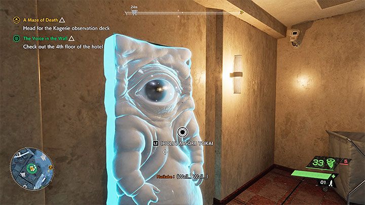 After reaching 4F, take a walk along the corridor - Ghostwire Tokyo: The Voice in the Wall - walkthrough - Quests available from chapter 2 - Ghostwire Tokyo Guide