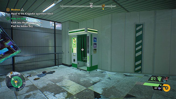 The ghost is hiding in a new area marked green on the map - Ghostwire Tokyo: Hide and Seek - walkthrough - Quests available from chapter 3 - Ghostwire Tokyo Guide