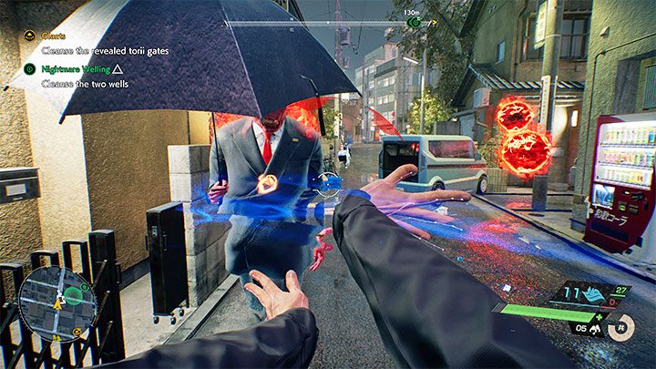 The locations of two corrupted wells will be marked on the map with green circles - Ghostwire Tokyo: Nightmare Welling - walkthrough - Quests available from chapter 4 - Ghostwire Tokyo Guide