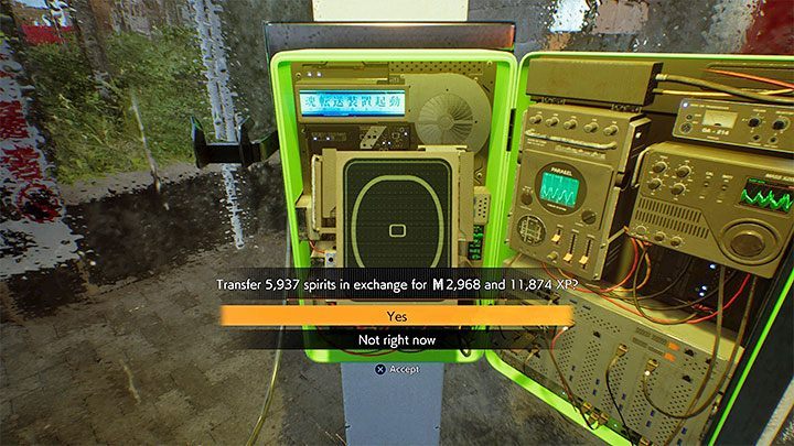 With absorbed ghosts, you must reach the phone booths and confirm that you want to send them to a safe place - Ghostwire Tokyo: Experience points (XP) - how to earn? - FAQ - Ghostwire Tokyo Guide
