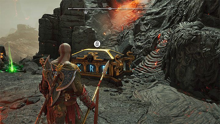 You will find the chest in the southern part of the region - God of War Ragnarok: Burning Cliffs, Muspelheim - secrets, collectibles - God of War Ragnarok: Muspelheim - God of War Ragnarok Guide
