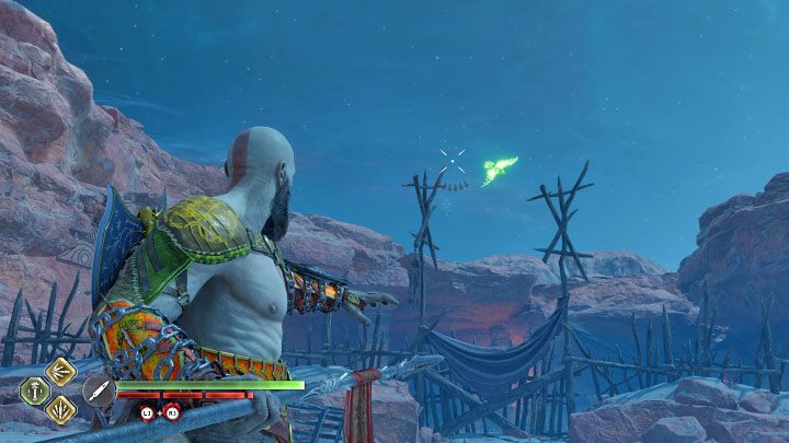 The spear is especially useful when targeting Odin's Ravens flying over the visited locations, as you can more easily adjust the flight path of the thrown weapon and hit the bird in the air - God of War Ragnarok: How to hit distant targets (shields, torches, Odins ravens)? - God of War Ragnarok: Exploration - God of War Ragnarok Guide