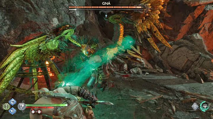 The key to survival is to react correctly and quickly to Gna's attacks - God of War Ragnarok: How to defeat the boss Valkyrie Queen Gna? - God of War Ragnarok: Bosses - God of War Ragnarok Guide
