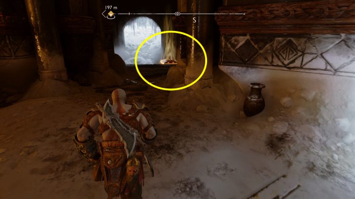 It is in a small room opposite the stronghold entrance - God of War Ragnarok: Raider Stronghold, Midgard - secrets, collectibles - God of War Ragnarok: Midgard - God of War Ragnarok Guide