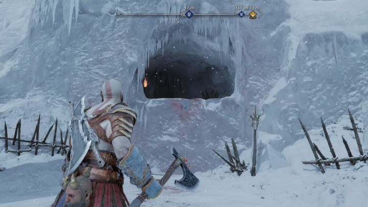 The tunnel leading to the camp is in the southern part of Lake of Nine - God of War Ragnarok: Raider Keep, Midgard - secrets, collectibles - God of War Ragnarok: Midgard - God of War Ragnarok Guide