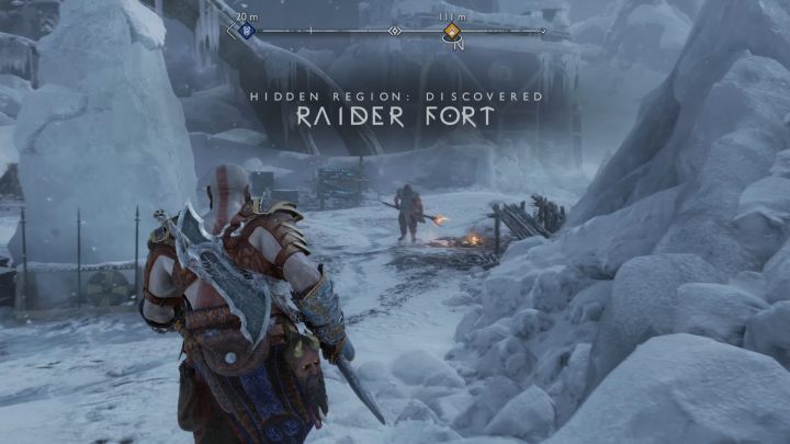 You must defeat all the enemies in the camp to complete the activity - God of War Ragnarok: Raider Fort, Midgard - secrets, collectibles - God of War Ragnarok: Midgard - God of War Ragnarok Guide