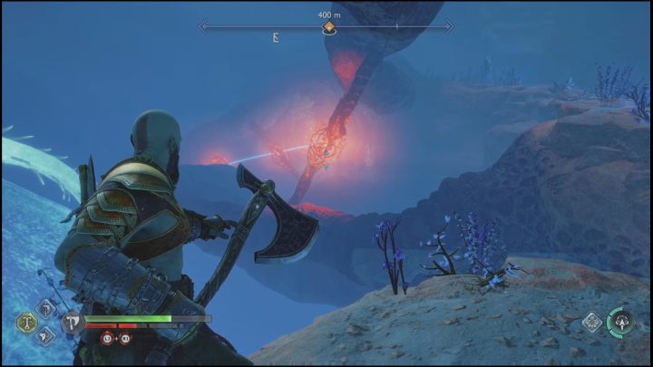 Remove the debris by destroying the red vessel standing next to it - God of War Ragnarok: Secret of the Sands - walkthrough - God of War Ragnarok: Favors - Alfheim - God of War Ragnarok Guide