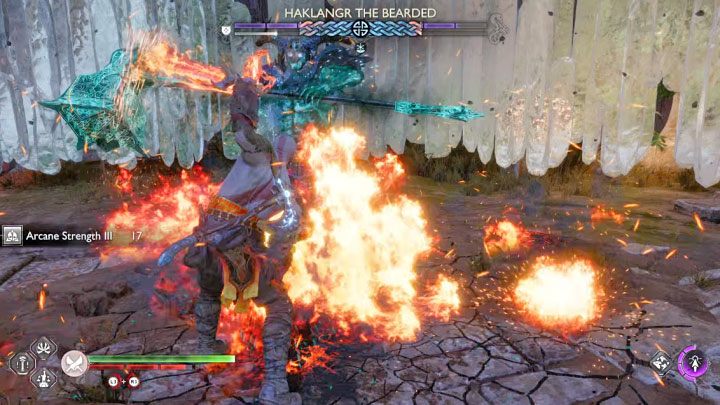 A unique feature of this fight is that the boss can use 3 types of armor - God of War Ragnarok: How to defeat the berserker Haklangr the Bearded? - God of War Ragnarok: Berserkers - God of War Ragnarok Guide