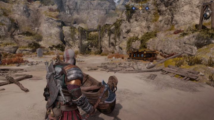 To open the chest, all 3 bells with runes must sound at once - God of War Ragnarok: Alberich Island, Svartalfheim - secrets, collectibles - God of War Ragnarok: Svartalfheim - God of War Ragnarok Guide