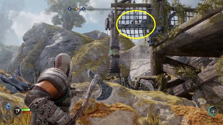 Start by lowering the bell with runes that is blocked behind a grate - God of War Ragnarok: Alberich Island, Svartalfheim - secrets, collectibles - God of War Ragnarok: Svartalfheim - God of War Ragnarok Guide