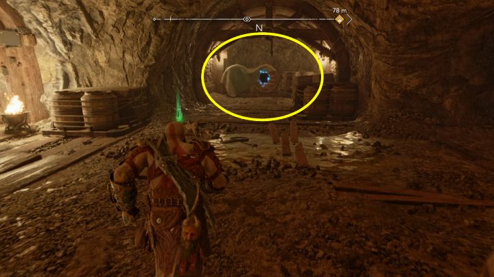 The collectible will be behind the room with the water wheels, in the corridors leading to the exit of the tunnels - God of War Ragnarok: Myrkr Tunnels, Svartalfheim - sercrets, collectibles - God of War Ragnarok: Svartalfheim - God of War Ragnarok Guide