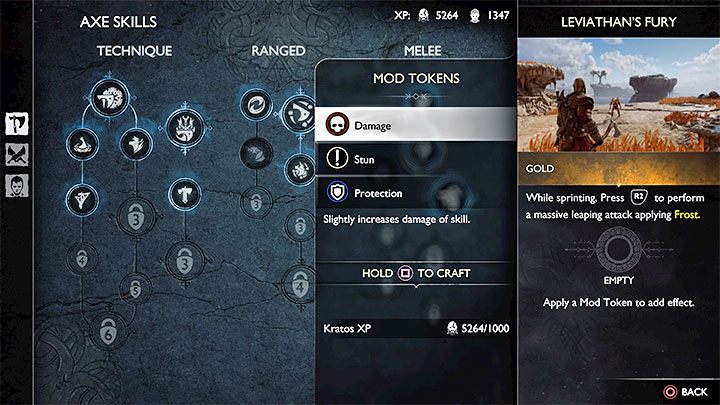 In addition to the skills themselves, you can also buy skill modifications (Mod Tokens) - God of War Ragnarok: How to gain experience points (XP)? - God of War Ragnarok: Character development - God of War Ragnarok Guide