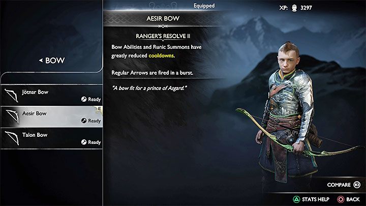 Atreus' primary weapon is his bow - God of War Ragnarok: Companions skills and equipment - Atreus, Freya - God of War Ragnarok: Character development guide - God of War Ragnarok Guide