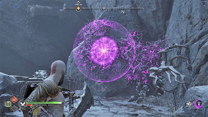 In the initial stage of this trek, you need to set the blackberry bush on fire - ask Freya to create a seal and set it on fire using Blades of Chaos (screenshot) - God of War Ragnarok: The Word of Fate - walkthrough - God of War Ragnarok: Walkthrough - God of War Ragnarok Guide