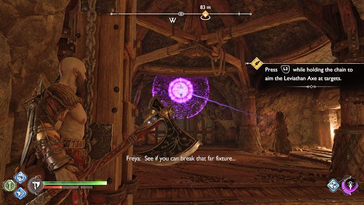 As you arrive at a locked gate, set the oily substance on fire with the Blades of Chaos - God of War Ragnarok: Forging Destiny - walkthrough - God of War Ragnarok: Walkthrough - God of War Ragnarok Guide