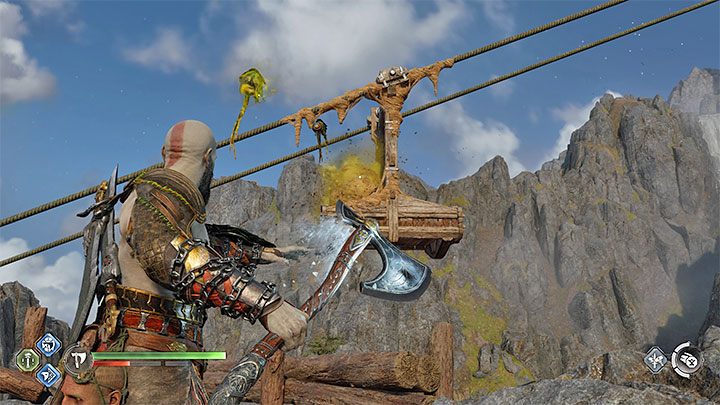 The new path will lead you to a locked platform - throw the axe at the monster nest and destroy it - God of War Ragnarok: Forging Destiny - walkthrough - God of War Ragnarok: Walkthrough - God of War Ragnarok Guide