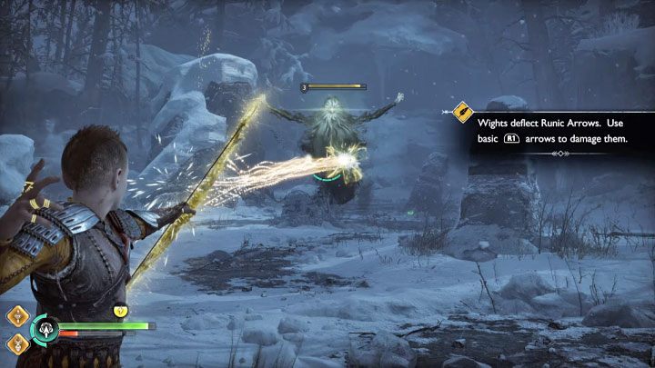 Runic arrows won't do any damage to Wights - God of War Ragnarok: How to defeat Wights? - God of War Ragnarok: Combat - God of War Ragnarok Guide