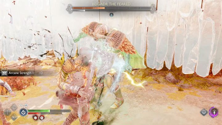Try to activate Spartan Rage at least once during the encounter - God of War Ragnarok: How to defeat the Beigadr the Feared berserker boss? - God of War Ragnarok: Berserkers - God of War Ragnarok Guide
