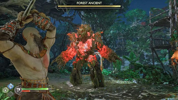 Try to quickly throw Leviathan at the opening in the chest - God of War Ragnarok: How to defeat Forest Ancient? - God of War Ragnarok: Bosses - God of War Ragnarok Guide