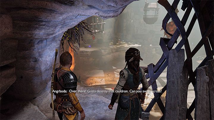 Gryla has appeared - you need to sneak and move slowly in the direction of the captured wolf - God of War Ragnarok: The Lost Sanctuary - walkthrough - God of War Ragnarok: Walkthrough - God of War Ragnarok Guide