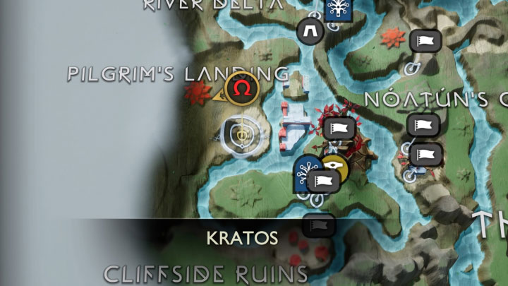 Reach the Pilgrim's Landing region in Vanaheim by boat - this is the western part of the main area of this realm - God of War Ragnarok: Cure for the Dead - walkthrough - God of War Ragnarok: Favors - Vanaheim - God of War Ragnarok Guide