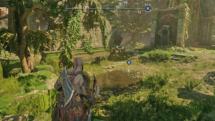 In the first part of the ruins, you will find 2 ingredients - you can only take them after defeating all the enemies in the area - God of War Ragnarok: Cure for the Dead - walkthrough - God of War Ragnarok: Favors - Vanaheim - God of War Ragnarok Guide