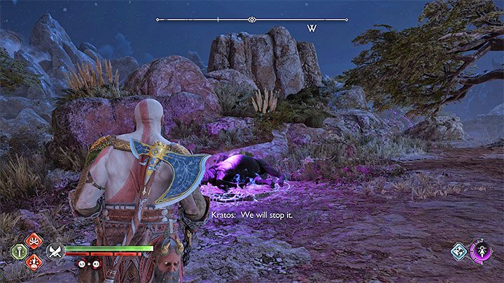 To begin, start exploring the central area of The Plains - we've marked this area in screenshot 1 - God of War Ragnarok: Nocturnal Predator - walkthrough - God of War Ragnarok: Favors - Vanaheim - God of War Ragnarok Guide