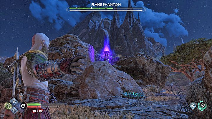 The second phase involves attacking runic springs in the vicinity - there are 5 of them to find in the arena - God of War Ragnarok: Nocturnal Predator - walkthrough - God of War Ragnarok: Favors - Vanaheim - God of War Ragnarok Guide