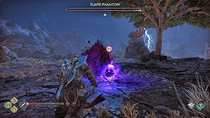 Return to attacking the phantom once the springs become invulnerable again - God of War Ragnarok: Nocturnal Predator - walkthrough - God of War Ragnarok: Favors - Vanaheim - God of War Ragnarok Guide