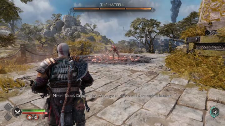 During the battle, additional enemies will emerge from the hole from time to time - God of War Ragnarok: The Watchtower, Svartalfheim - secrets, collectibles - God of War Ragnarok: Svartalfheim - God of War Ragnarok Guide