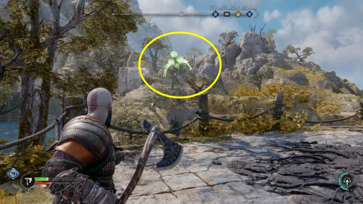 The raven is found above the Draugr Hole - God of War Ragnarok: The Watchtower, Svartalfheim - secrets, collectibles - God of War Ragnarok: Svartalfheim - God of War Ragnarok Guide