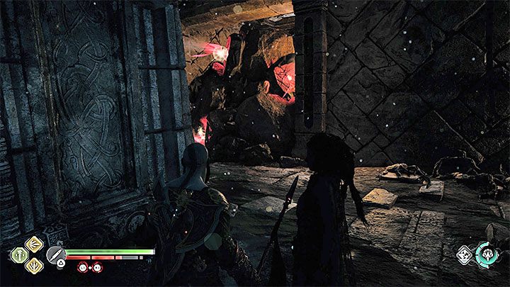 When getting through the cave, you must avoid the dragon's fire attacks - to do this, choose side passages instead of the main tunnel - God of War Ragnarok: The Burning Skies - walkthrough - God of War Ragnarok: Favors - Vanaheim - God of War Ragnarok Guide