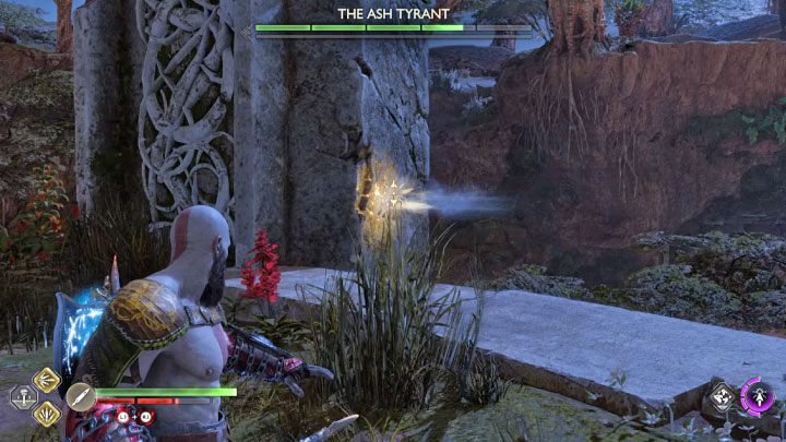 In between dragon attacks, ordinary monsters may appear in the arena: eliminate them quickly - God of War Ragnarok: The Burning Skies - walkthrough - God of War Ragnarok: Favors - Vanaheim - God of War Ragnarok Guide