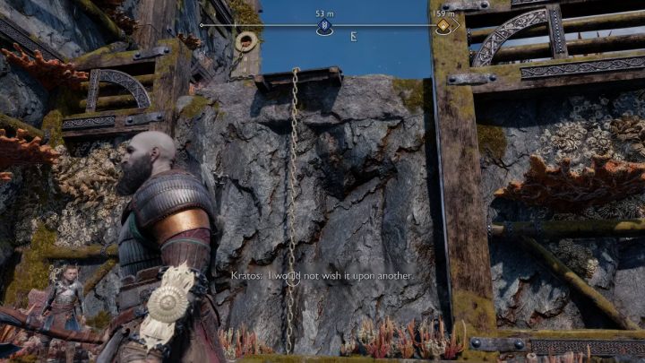 Jump to a new area of the island and climb the chain to the top - God of War Ragnarok: The Weight of Chains - favor, walkthrough - God of War Ragnarok: Favors - Svartalfheim - God of War Ragnarok Guide