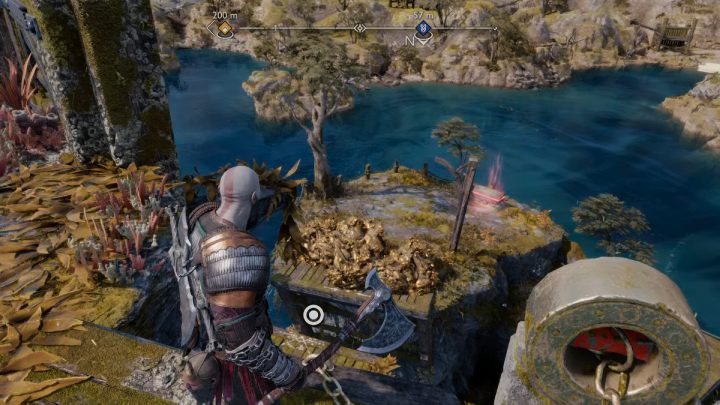Grab the handle on the lever and jump to the other side - God of War Ragnarok: The Weight of Chains - favor, walkthrough - God of War Ragnarok: Favors - Svartalfheim - God of War Ragnarok Guide