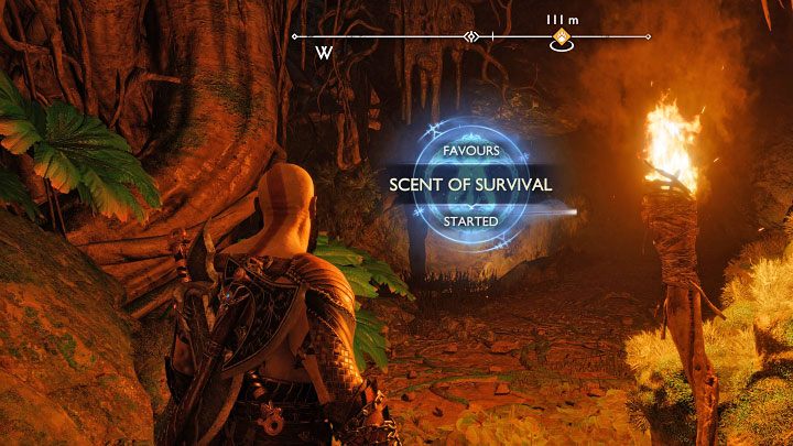 Choose the western exit from the camp - God of War Ragnarok: Reaching the Crater in Vanaheim - God of War Ragnarok: Completing 100% of maps - God of War Ragnarok Guide