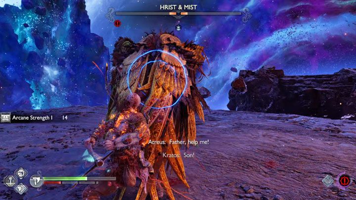 Other ones involve air or ground attacks (yellow) - parry or dodge them, and a blue attack involving hiding behind wings - God of War Ragnarok: How to defeat Hrist and Mist, the Valkyries? - God of War Ragnarok: Bosses - God of War Ragnarok Guide