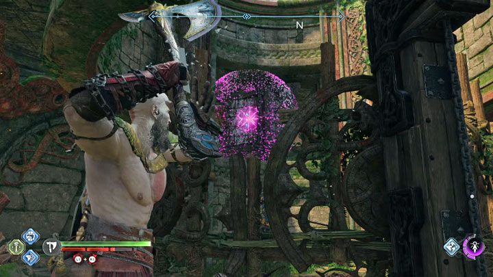 Ask the companion to create a seal on the rotating mechanism - God of War Ragnarok: Path of Destruction - walkthrough - God of War Ragnarok: Favors - Vanaheim - God of War Ragnarok Guide