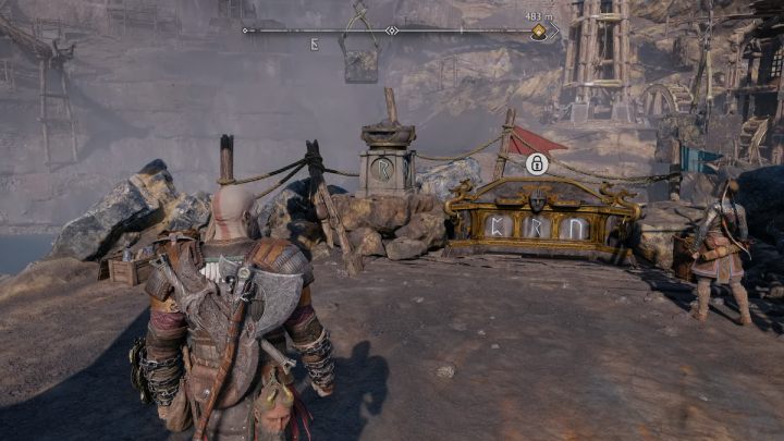 To open this chest, you have to light 3 torches with runes using Blades of Chaos - God of War Ragnarok: Jarnsmida Pitmines, Svartalfheim - secrets, collectibles - God of War Ragnarok: Svartalfheim - God of War Ragnarok Guide