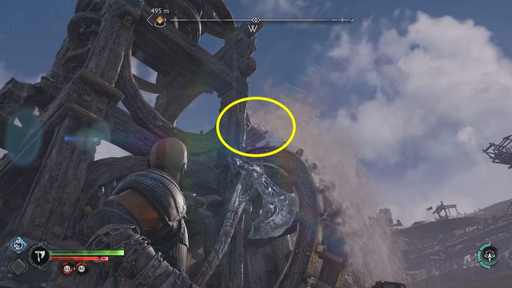 Freeze the water pouring on the 3rd torch using the axe and ignite the last rune with the Blades of Chaos - God of War Ragnarok: Jarnsmida Pitmines, Svartalfheim - secrets, collectibles - God of War Ragnarok: Svartalfheim - God of War Ragnarok Guide