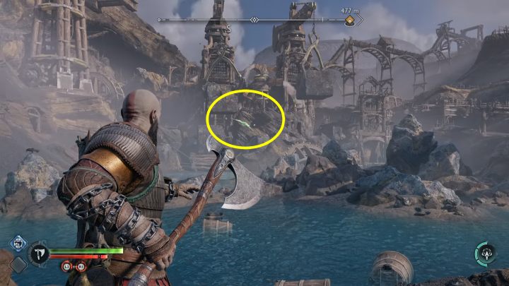 The raven flies over the water - God of War Ragnarok: Jarnsmida Pitmines, Svartalfheim - secrets, collectibles - God of War Ragnarok: Svartalfheim - God of War Ragnarok Guide