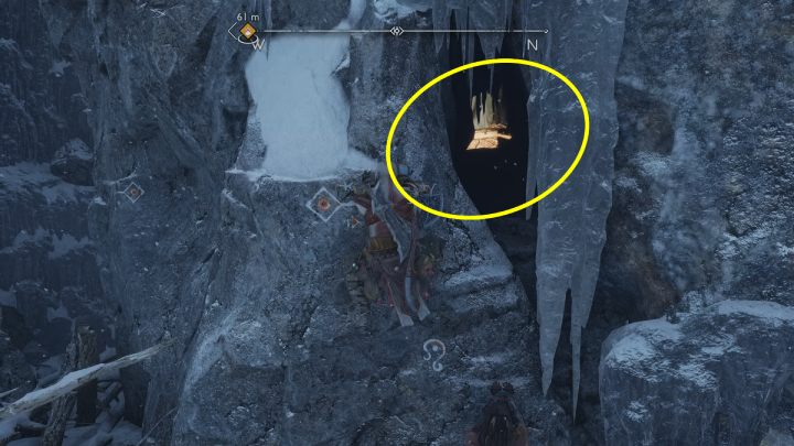 You will see the chest through a crack in a rock while climbing to the top of the mountain - God of War Ragnarok: Well of Urd, Midgard - secrets, collectibles - God of War Ragnarok: Midgard - God of War Ragnarok Guide