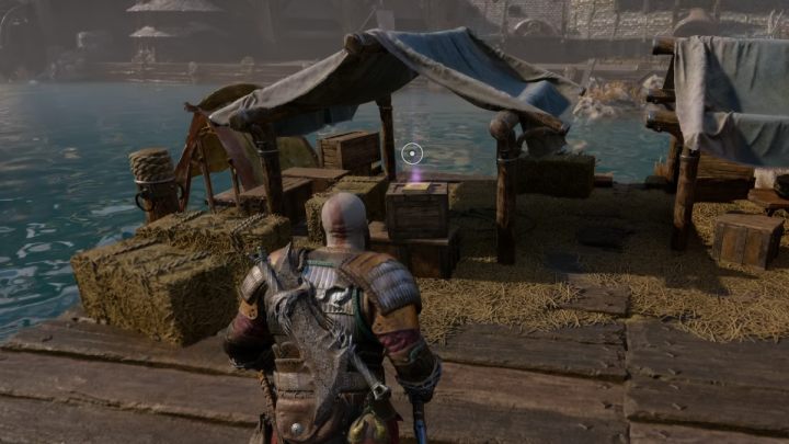 The artifact is found on a wooden box - God of War Ragnarok: Nidavellir, Svartalfheim - secrets, collectibles - God of War Ragnarok: Svartalfheim - God of War Ragnarok Guide