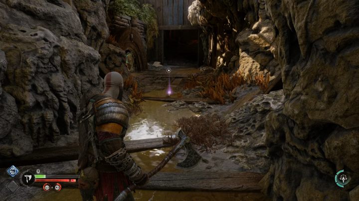 Jump down and go straight to find the artifact - God of War Ragnarok: Nidavellir, Svartalfheim - secrets, collectibles - God of War Ragnarok: Svartalfheim - God of War Ragnarok Guide