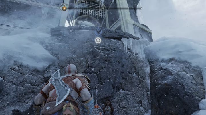 Walk up to the building, climb to the top, and use the handle to reach the room - God of War Ragnarok: Shores of Nine, Midgard - secrets, collectibles - God of War Ragnarok: Midgard - God of War Ragnarok Guide